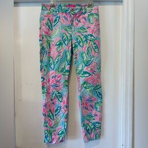 Lilly Pulitzer Kelly High Rise Skinny Ankle Pant Totally Blossom Print